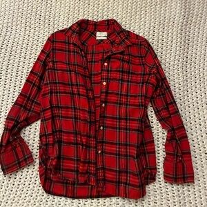 J Crew Red Plaid Women's Flannel Shirt